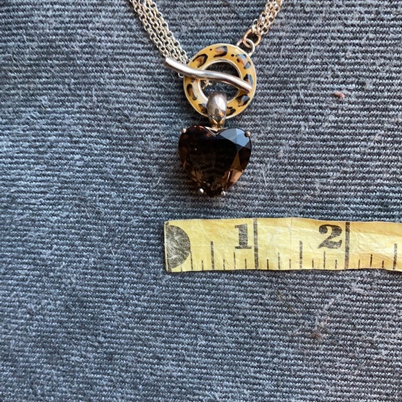 David Sigal Sterling &Smoky Quartz Heart Necklace - Picture 3 of 8
